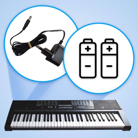 Zestaw: Keyboard 61 klawiszy bateryjno-sieciowy+ podwójny statyw pod keyboard