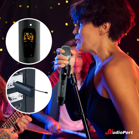 Mikrofon bezprzewodowy doręczny UHF+ odbiornik MU1 Audioport