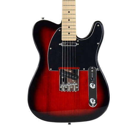 Gitara elektryczna - kompletny zestaw -Golden Guitar TEEG-30 Czarno-czerwona Telecaster