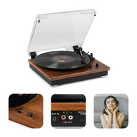 Gramofon Audizio RP112L z wejściem/wyjściem BT, ciemne drewno