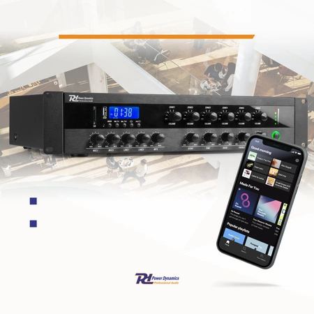 6 strefowy system głośników naściennych 12 x BC40V biały + wzmacniacz PDW360MP3 BT