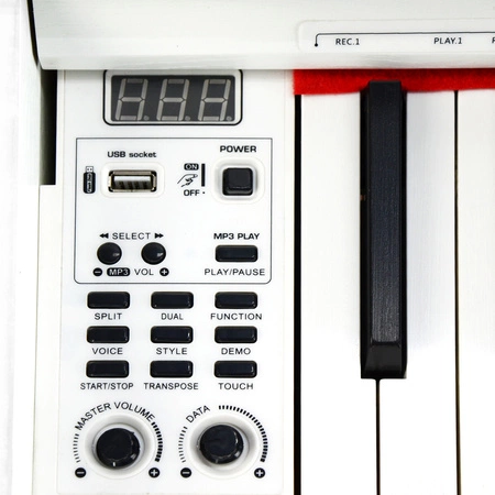 Pianino cyfrowe ze statywem 88 dynamicznych klawiszy ETIUDA białe Mielczewski