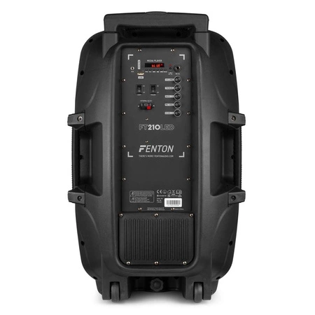 Głośnik mobilny Fenton 2x 10" FT210LED, zestaw karaoke z Bluetooth - 700W