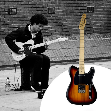 Gitara elektryczna - kompletny zestaw -Golden Guitar TEEG-30 Sunburst Telecaster