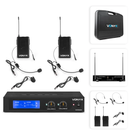 Zestaw mikrofonów nagłownych VHF Vonyx WM522B
