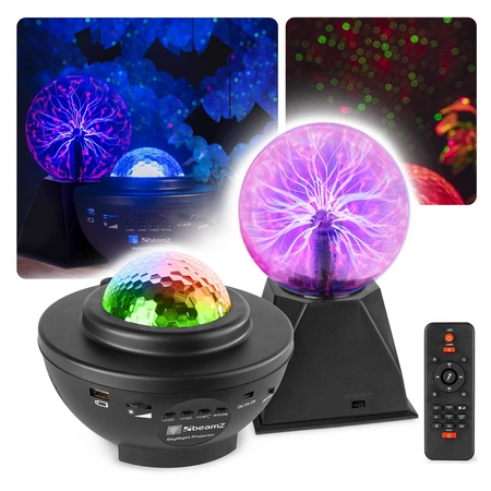 Zestaw imprezowy/ Kula plazmowa + Projektor z głośnikiem półkula SkyNight BT IRC R/G