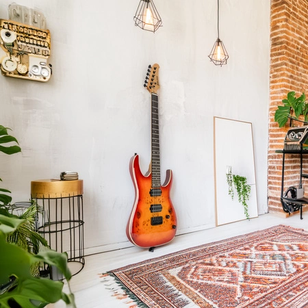 Gitara elektryczna superstrat - kompletny zestaw -Golden Guitar PSG-3 wiśnia