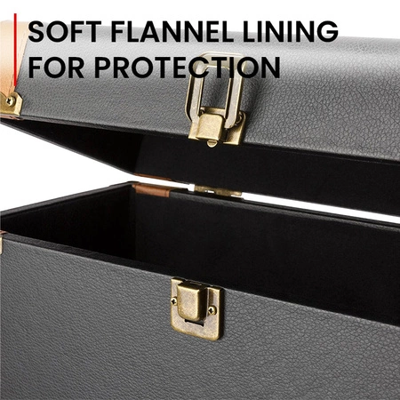 Futerał na płyty winylowe Audizio RC32, luksusowa czerń