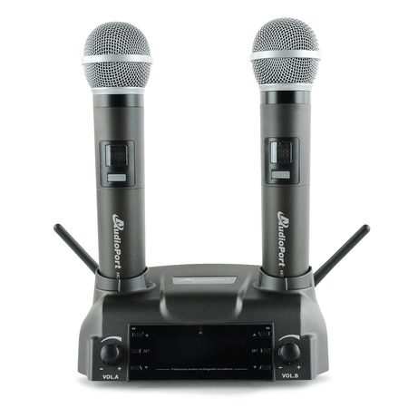 Zestaw mikrofonów bezprzewodowych doręcznych UHF+ stacja ładująca Audioport MCD-U2