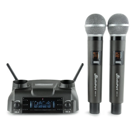 Zestaw mikrofonów bezprzewodowych doręcznych UHF+ stacja ładująca Audioport MCD-U2