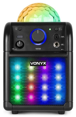 Głośnik bluetooth karaoke czarny z efektem LED SBS50B