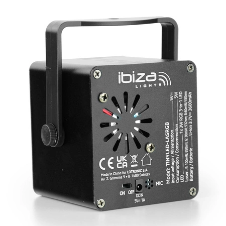 Bateryjny efekt świetlny LED z laserem RGB TINYLED-LASRGB