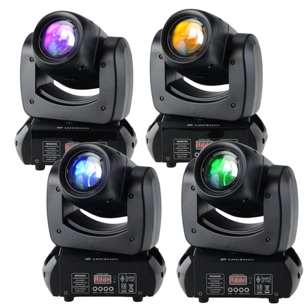 Zestaw: 4x Głowa ruchoma BEAM100 Lucendi + Case