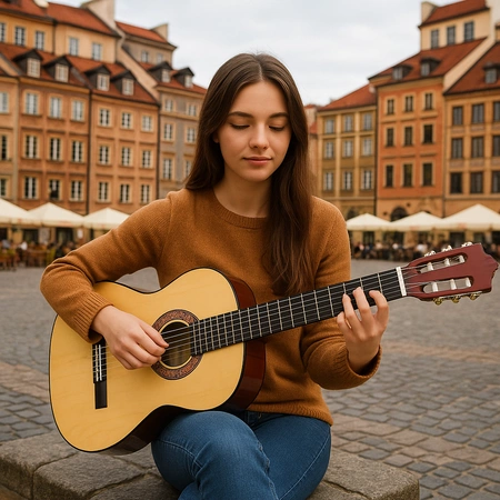 Zestaw: Gitara klasyczna 39" 4/4 naturalna+ akcesoria 2x statyw+ podnóżek gitarowy Golden Guitar