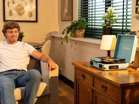 Gramofon w walizce RP111BL Audizio niebieski