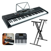 Zestaw: Keyboard 61 klawiszy bateryjno-sieciowy+ podwójny statyw pod keyboard