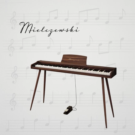 Pianino cyfrowe 88 klawiszy z nogami VIRELAI brązowe Mielczewski