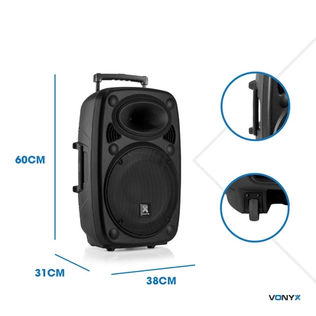Kolumna z mikrofonami/ nagłośnienie mobilne Verve38 12”Vonyx+ pokrowiec