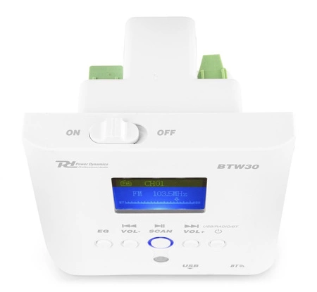 Ścienny odtwarzacz audio ze wzmacniaczem bluetooth USB FM 2x15W Power Dynamics BTW30