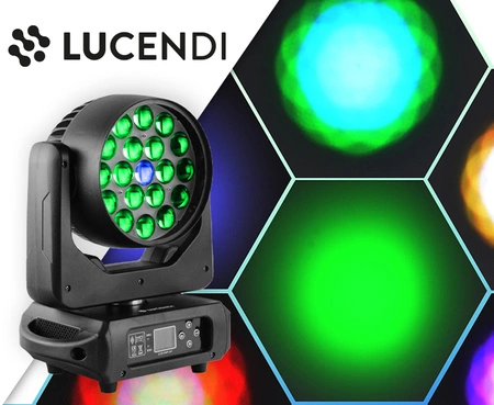 Głowa ruchoma WASHY285 19x15W LED Zoom Wash Lucendi