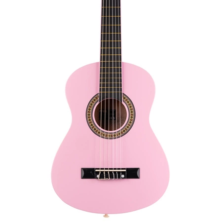 Gitara klasyczna 1/4 dla dziecka różowa SoloArt Max+ akcesoria