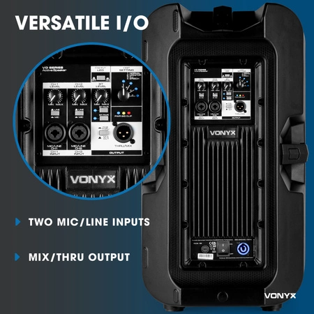 Aktywny zestaw nagłośnieniowy Vonyx VD712A BT TWS statywy- 2x 12'' - 1600 W