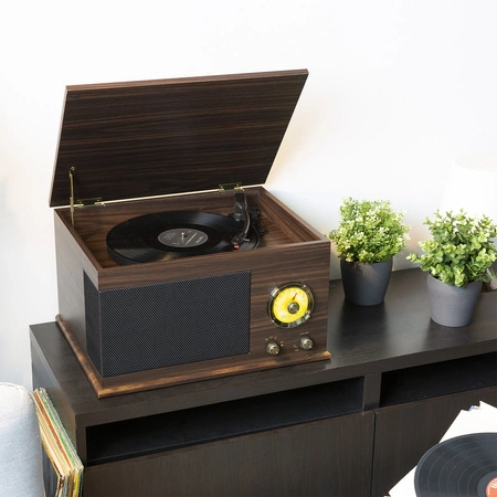 Gramofon RP173 Fenton Vintage USB BT FM brązowy+ winyl gratis