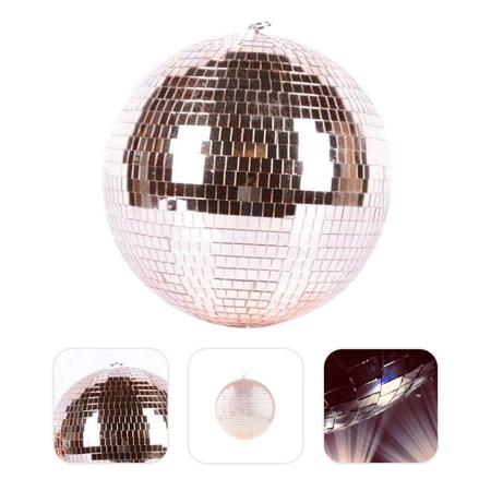 Kula lustrzana 20 cm - różowo złota