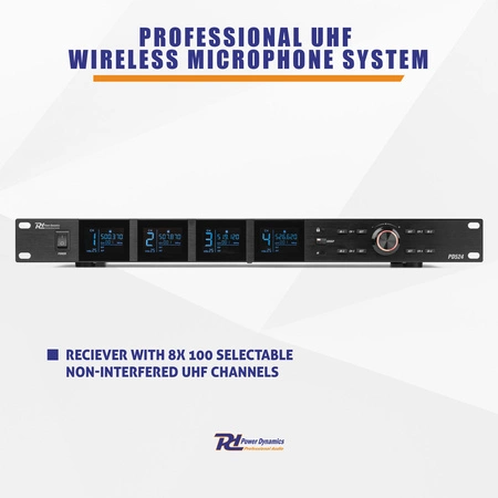 Zestaw mikrofonów bezprzewodowych UHF Power Dynamics PD524B z 4 mikrofonami typu bodypack