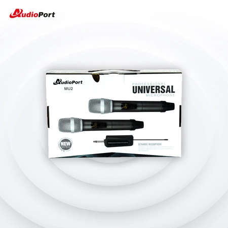Zestaw 2 mikrofonów bezprzewodowych doręcznych UHF+ odbiornik Audioport MU2