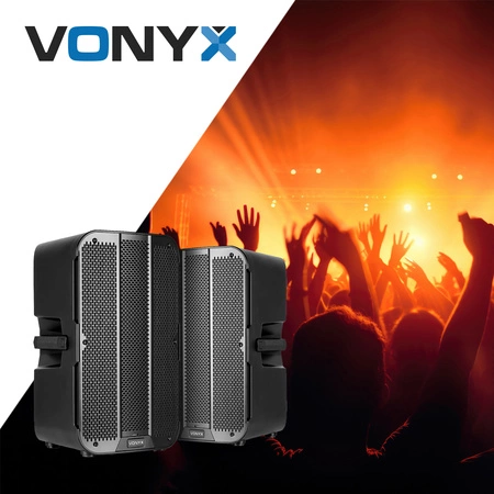 Aktywny zestaw kolumnowy Vonyx VD712A z Bluetooth i bezprzewodowym parowaniem stereo - Bi-amp - 12 cali - 1600 W