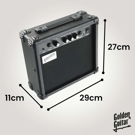 Gitara basowa kompletny zestaw Wiśnia Golden Guitar PBGB-50 Wiśnia