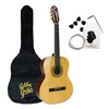 Zestaw: Gitara klasyczna naturalna 4/4 39" Golden Guitar+ pokrowiec tuner struny kostki