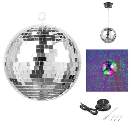 Zestaw: Kula lustrzana 20cm + napęd sieciowy Beamz