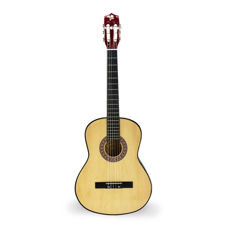 Zestaw: Gitara klasyczna 39" 4/4 naturalna+ akcesoria 2x statyw+ podnóżek gitarowy Golden Guitar