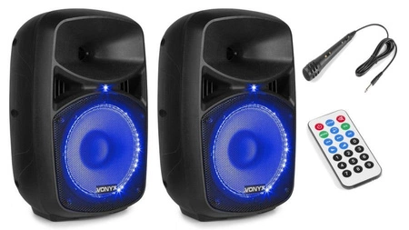 Zestaw nagłośnieniowy 400W Plug&Play VPS082A Vonyx pilot, mikrofon i statywy