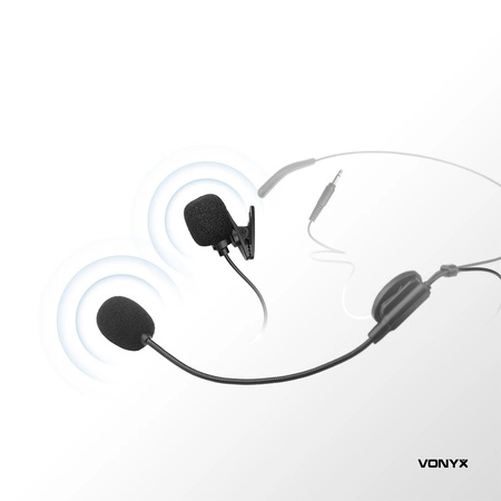 Zestaw mikrofonów nagłownych VHF Vonyx WM522B