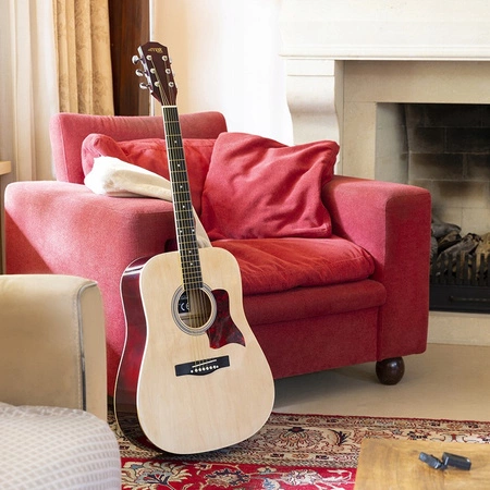 Zestaw: Gitara akustyczna Solojam Western naturalna Max + akcesoria, statyw i pulpit na nuty