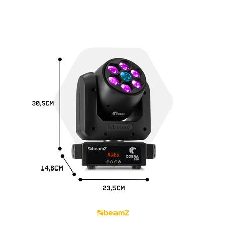 Zestaw: 4x Głowa ruchoma Cobra 160 Spot 100W z 6x 10W B-Eye Beamz+ 2x case