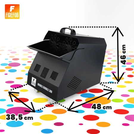 Zestaw: Podwójna wytwornica baniek z pilotem 300W Firefog+ płyn do baniek 5l