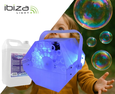 Zestaw: wytwornica baniek LED RGB LBM10-Clear + płyn 5 l