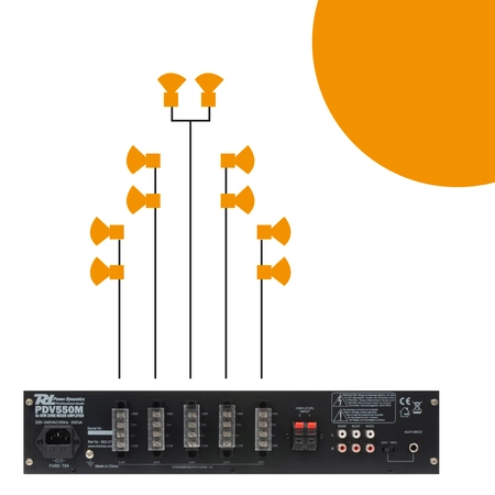 Pięciokanałowy wzmacniacz Power Dynamics PDV550M