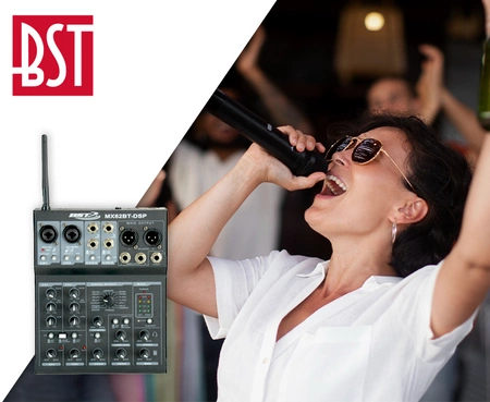 Mikser 6-kanałowy karta dźwiękowa USB BT16- DSP MX62BT-DSP BST