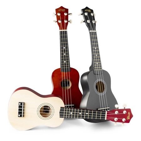 Zestaw: Ukulele sopranowe Max UKEY naturalne+ tuner dwie kostki struny pokrowiec