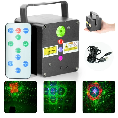 Bateryjny efekt świetlny LED z laserem RGB TINYLED-LASRGB