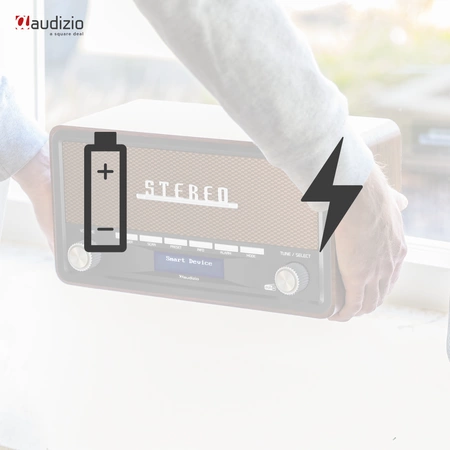 Przenośne radio Audizio Foggia stereo z budzikiem DAB+ FM- 50W - brązowy