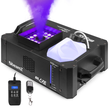 Zestaw: Wytwornica dymu pionowego LED BLAZE1800 + płyn do dymu CO2 5lBeamz