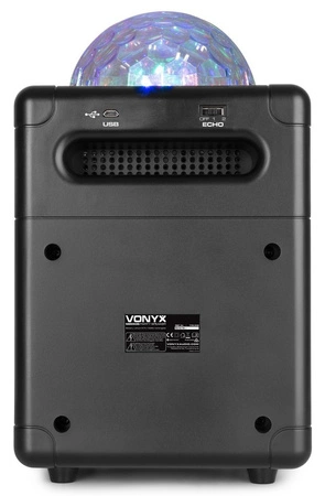 Głośnik bluetooth karaoke kula LED SBS50B BT czarny+ mikrofon bezprzewodowy