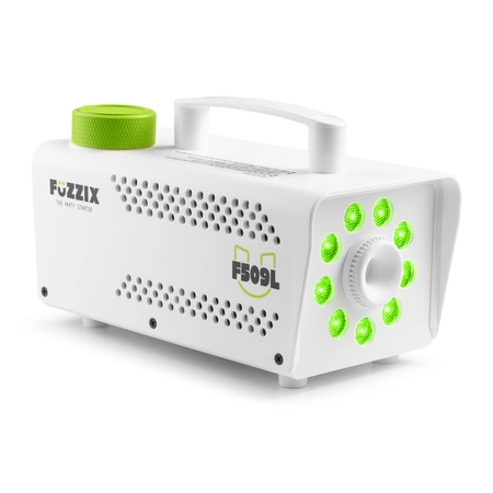 Zestaw: Wytwornica dymu LED 500W F509LW biała Fuzzix+ płyn do dymu 250ml gratis+ płyn do dymu 5l