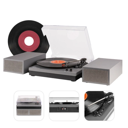 Gramofon RP165G Fenton głośniki BT srebrny